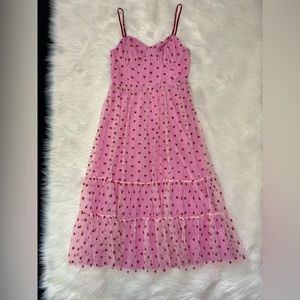 Betsey Johnson Pink Glitter Heart Dress
